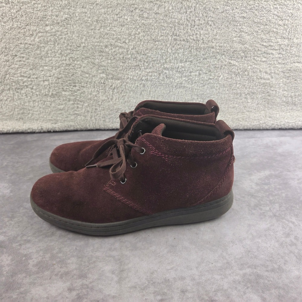 Clarks Womens Burgundy Suede Chukka Boots Ankle Desert Shoes 34065 Size 9.5 M